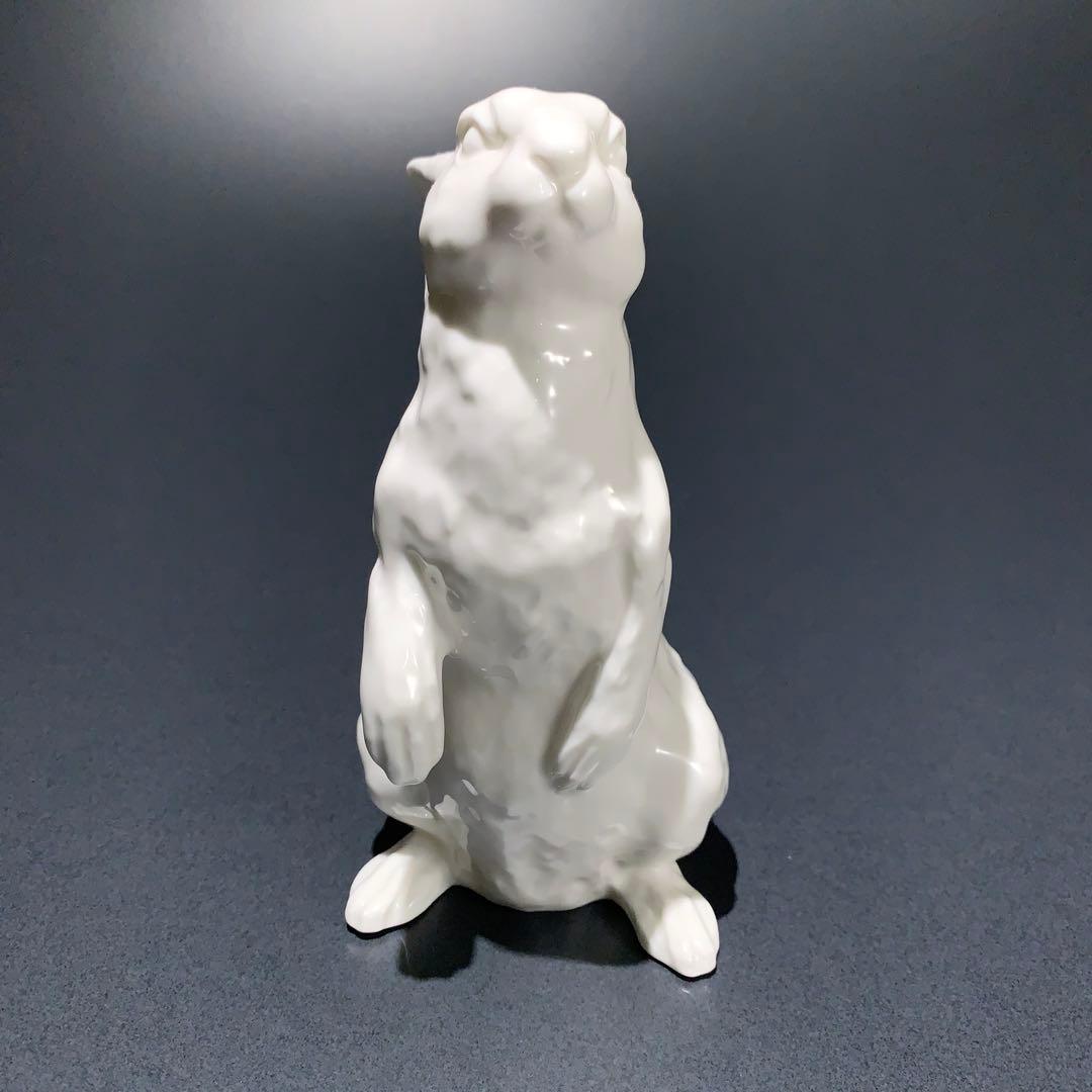 ノリタケ　うさぎ　置物　白磁　R0688て