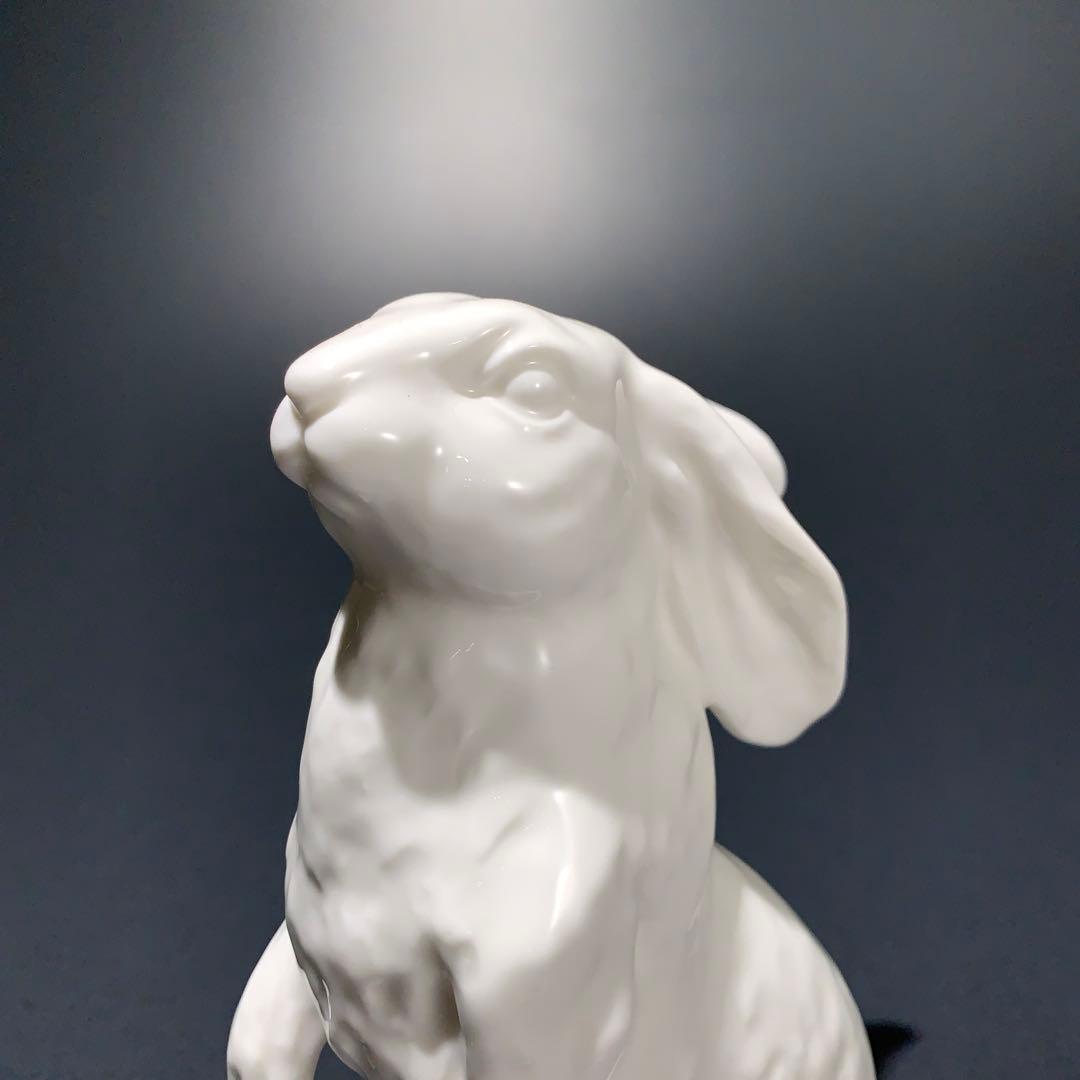 ノリタケ　うさぎ　置物　白磁　R0688て