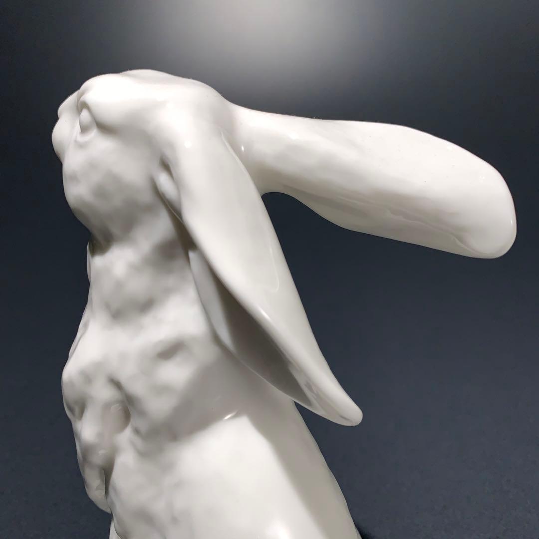 ノリタケ　うさぎ　置物　白磁　R0688て