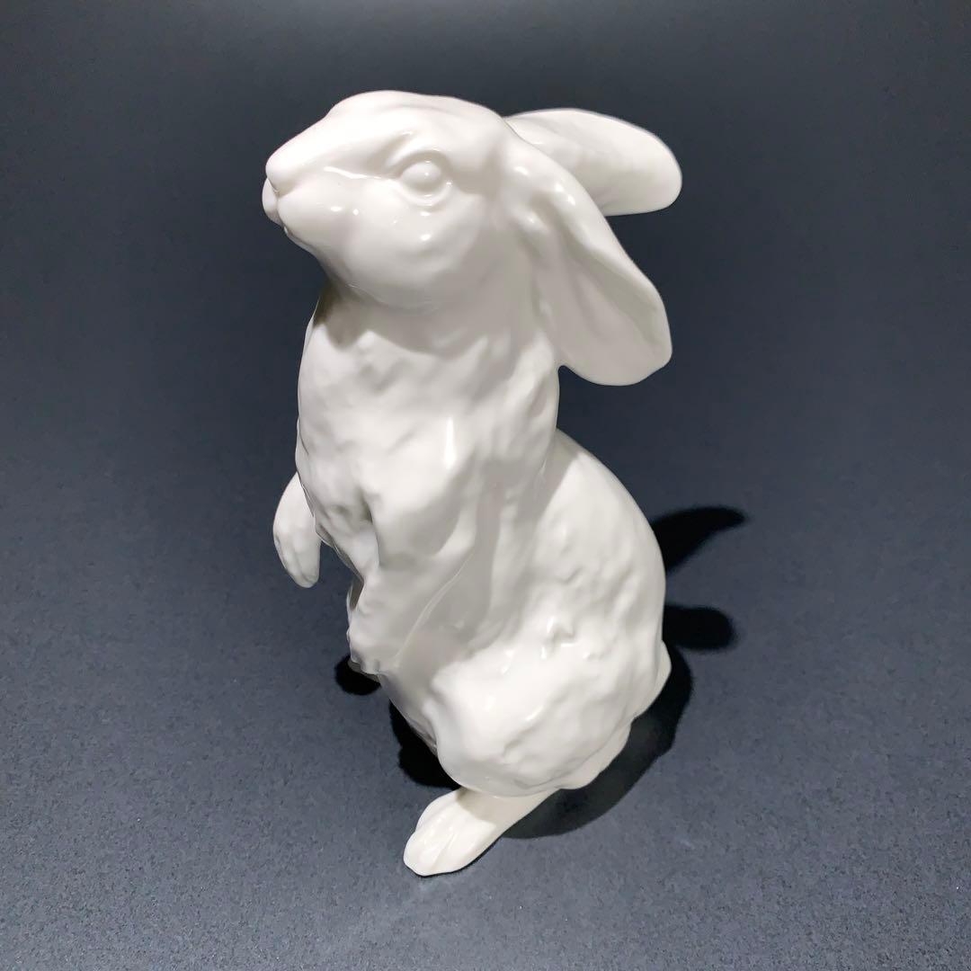 ノリタケ　うさぎ　置物　白磁　R0688て