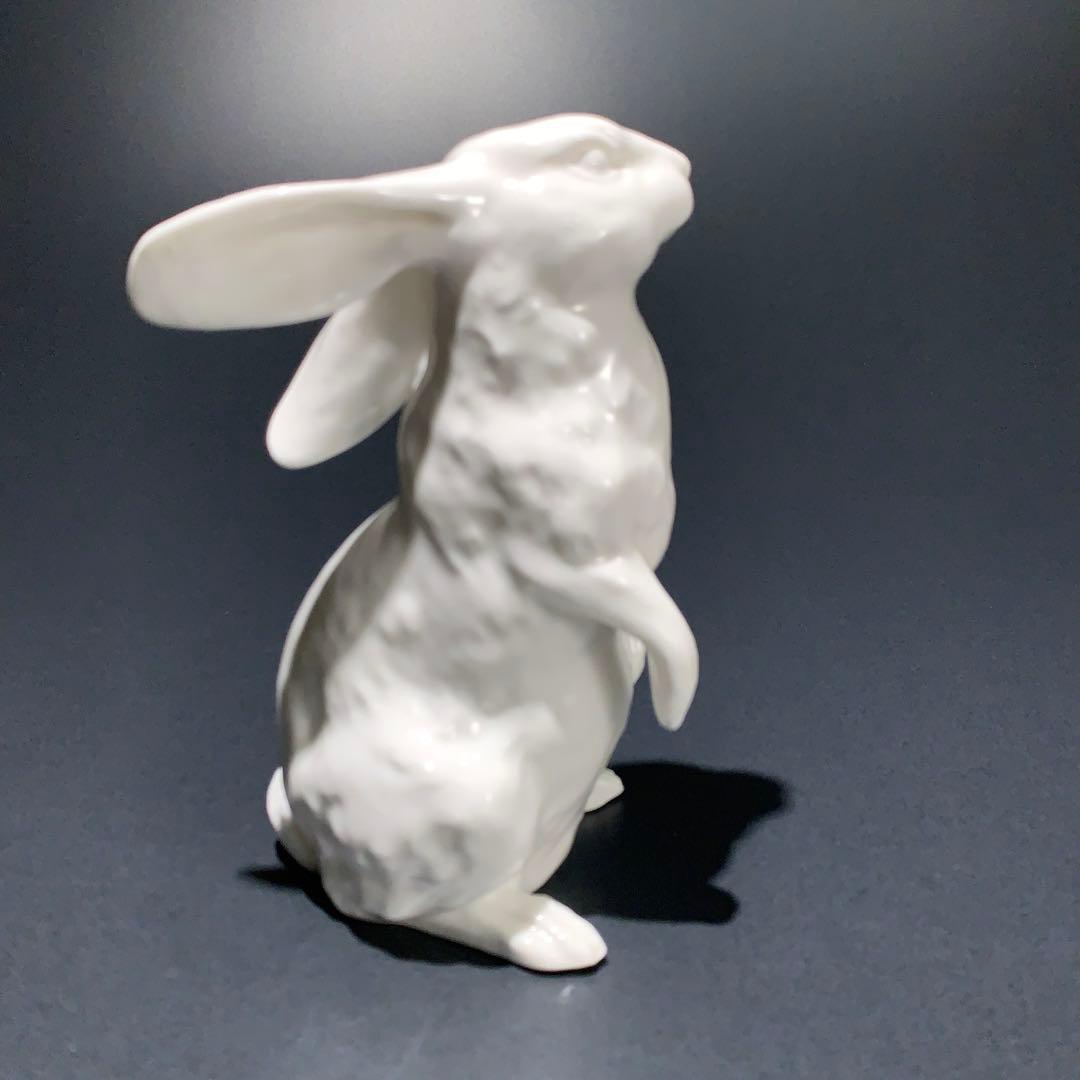 ノリタケ　うさぎ　置物　白磁　R0688て