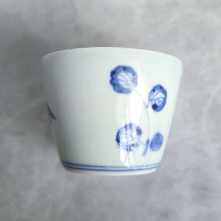 古伊万里　染付　猪口　向付　ほおずき　アンティーク　骨董　覗き　江戸時代