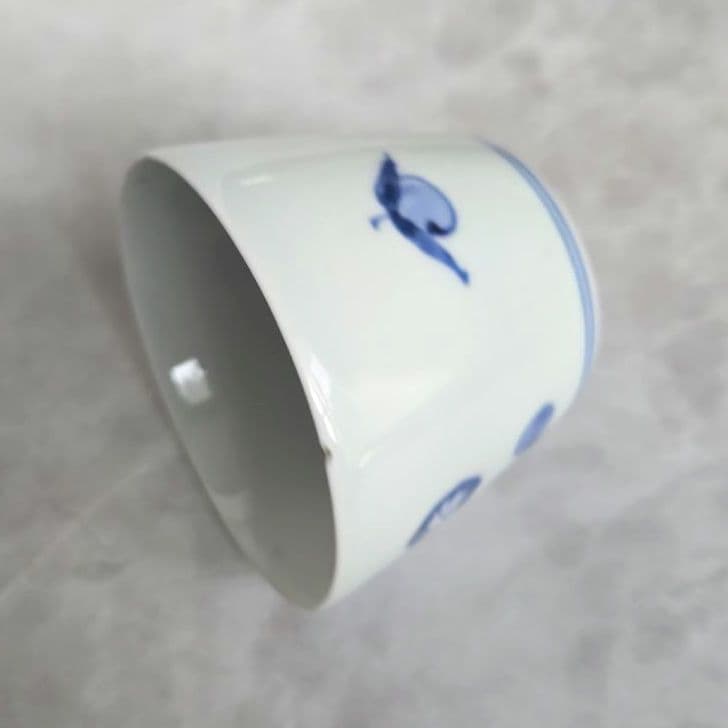 古伊万里　染付　猪口　向付　ほおずき　アンティーク　骨董　覗き　江戸時代