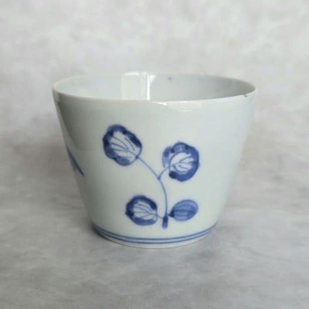 古伊万里　染付　猪口　向付　ほおずき　アンティーク　骨董　覗き　江戸時代