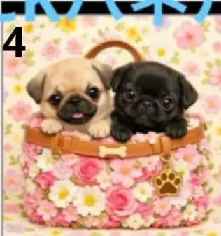 オーダーページ　260 ハンカチ　花bagわんこ柄　1/15　ハンドメイド