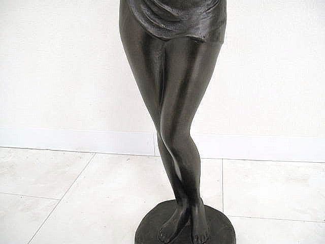 竹中正晴「はじらい」ブロンズ女性立像 　　高岡銅器 置物 オブジェ ブロンズ像