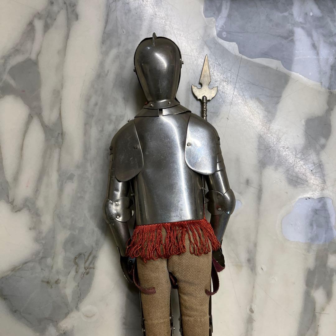 金属製騎士フィギュア 槍付き 約30cm アンティーク