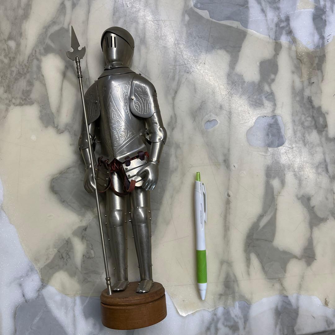 金属製騎士フィギュア 槍付き 約30cm アンティーク