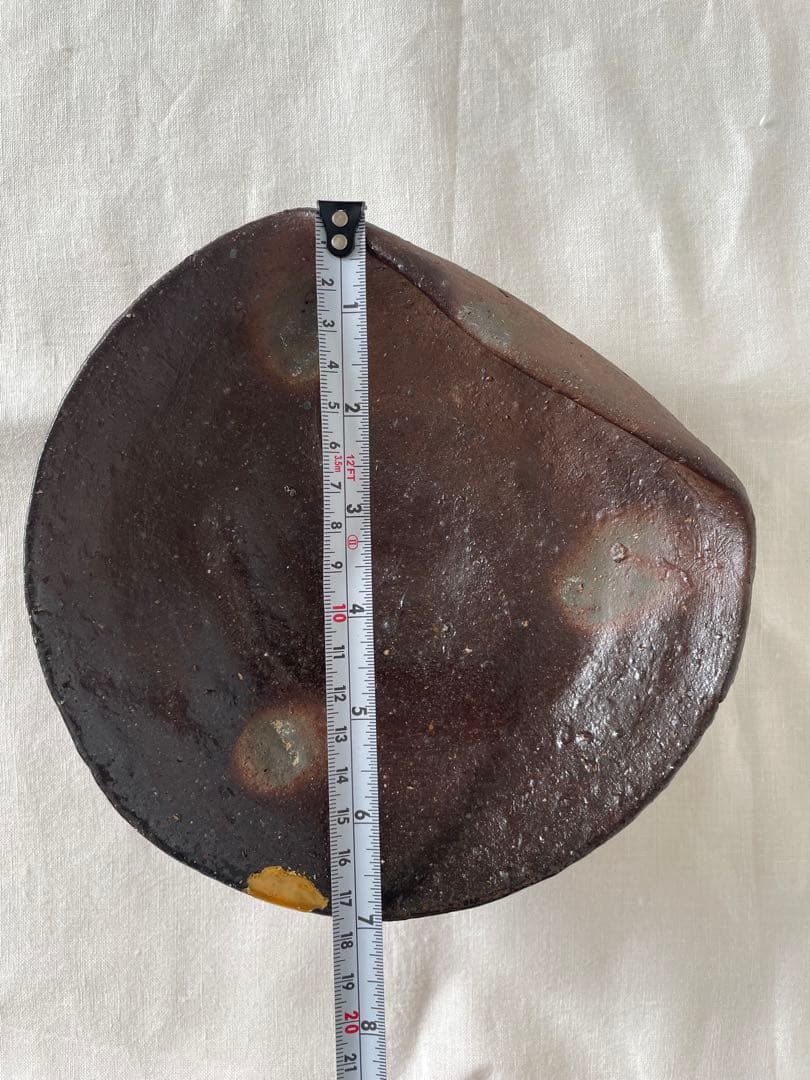 國吉清尚 作　焼締 脚付向付 金継ぎあり