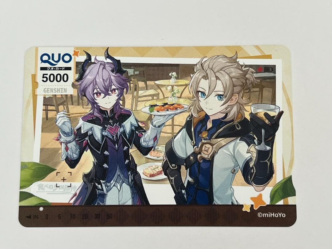 【世界10枚限定/極希少】原神×食べログ 当選品QUOカード 台紙付（使用済み）