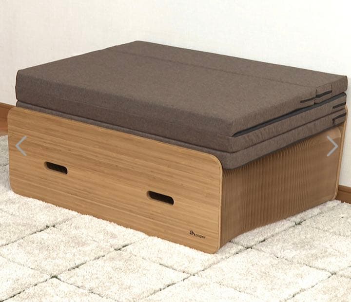 ＜シングル＞ アコーディオン式 ペーパーベッド マットレス付