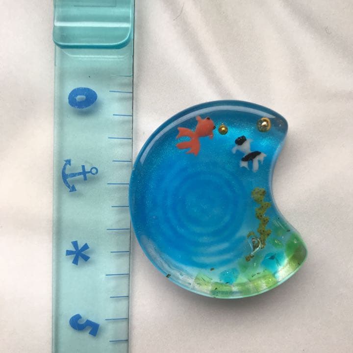 春夏レジン 金魚 琉球ガラスヘアゴム 帯留パーツE
