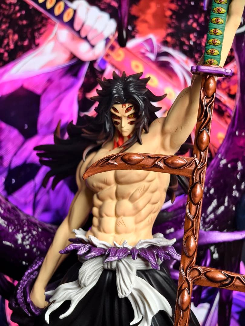 鬼滅の刃 黒死牟 上弦の壱 フィギュア 45CM 破損あり