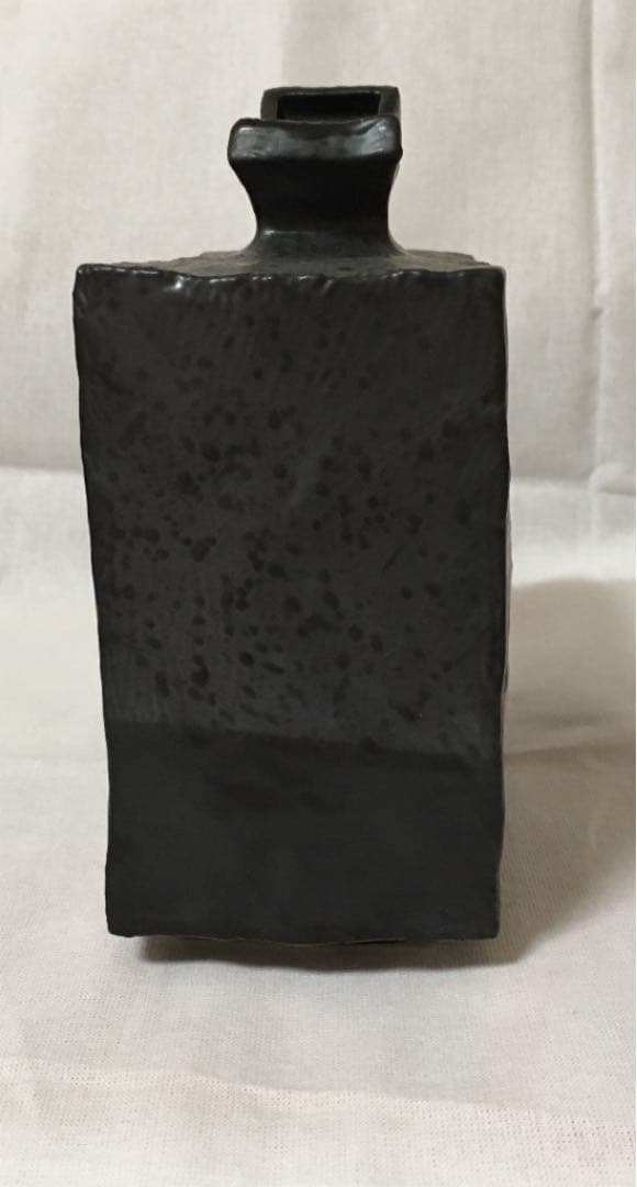 九谷焼　花瓶　5号角　一輪挿し　黒小紋　シック