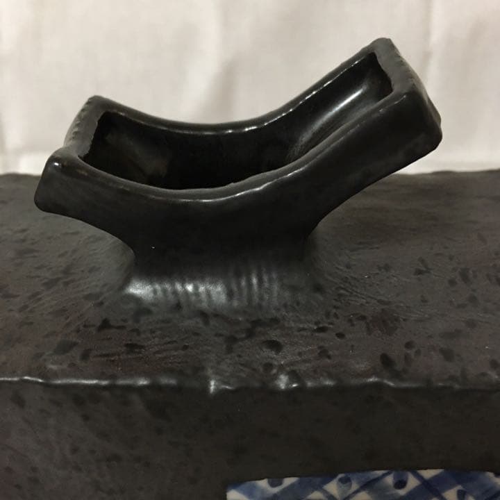 九谷焼　花瓶　5号角　一輪挿し　黒小紋　シック