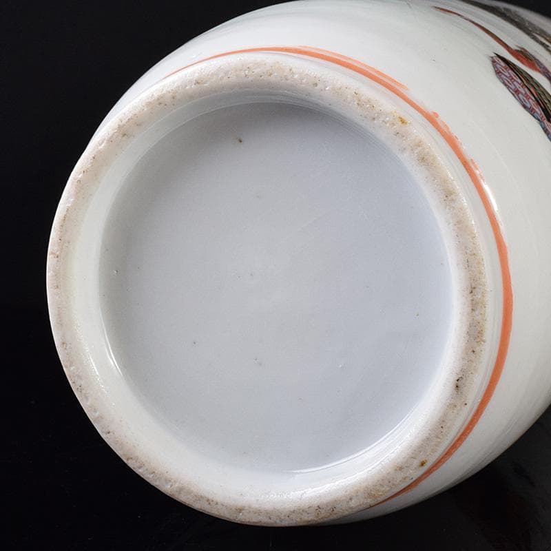 九谷焼　古九谷　色絵金彩　山水人物文瓶　V　R8111