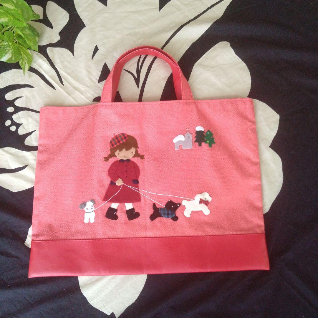 ⬛ファミリア赤レッスンバッグ 未使用に近い日本製