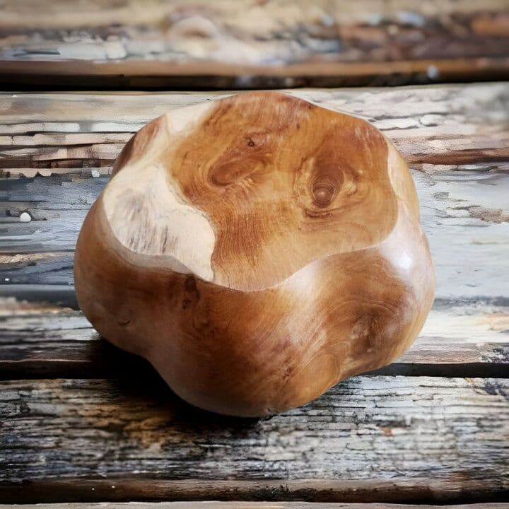 10002359　ウッドボウル　フルーツボウル　木製 　花型 フルーツトレイ