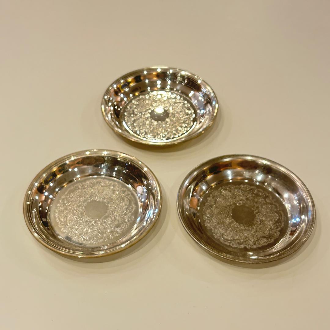 【アウトレット】♥Barker Ellis　銀メッキ製　ミニトレイ3枚セット