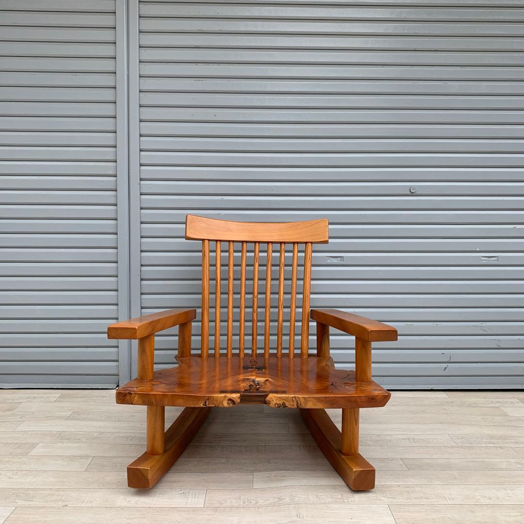 希少　無垢材　天然木　和　ロッキングチェア　リラックスチェア　アームチェア