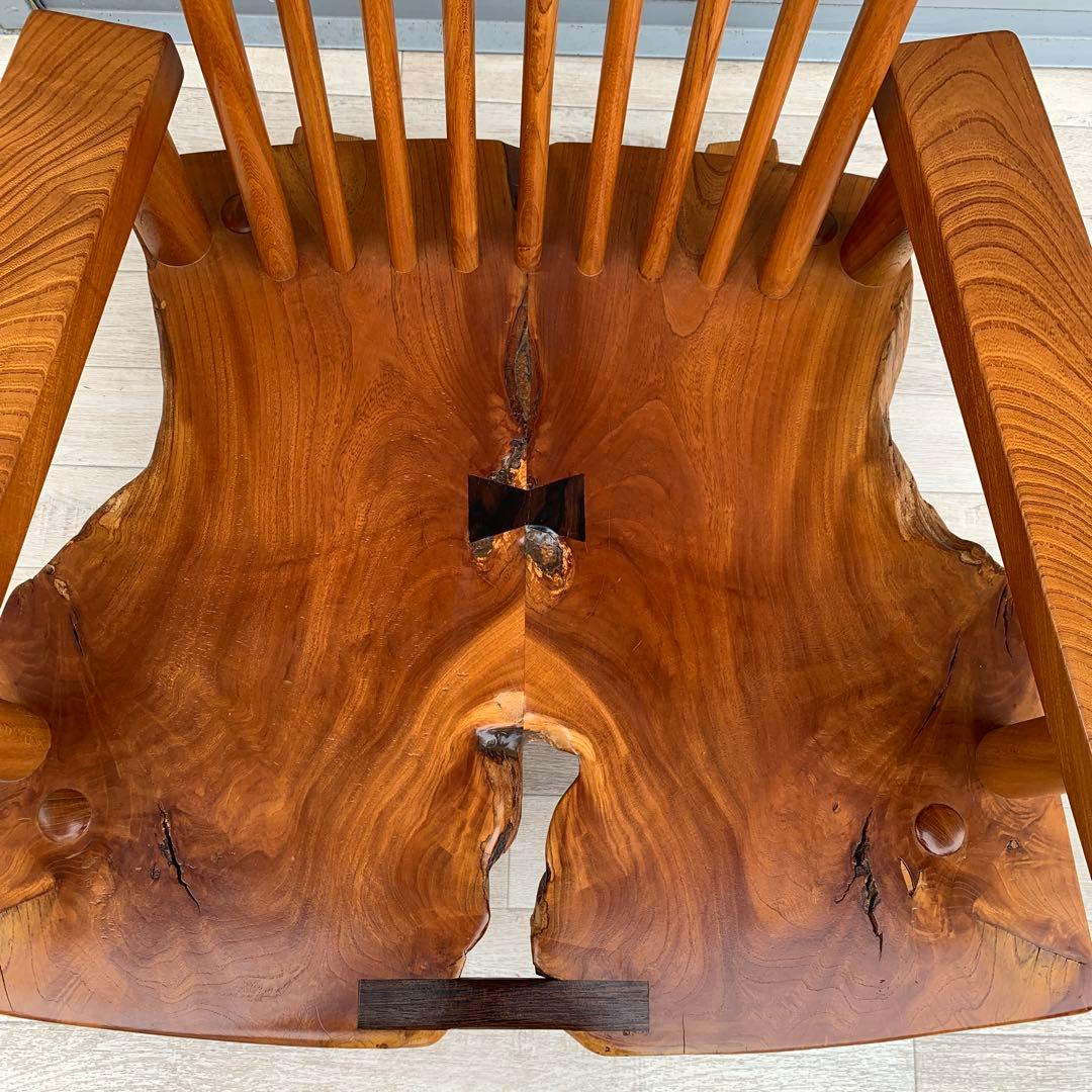 希少　無垢材　天然木　和　ロッキングチェア　リラックスチェア　アームチェア