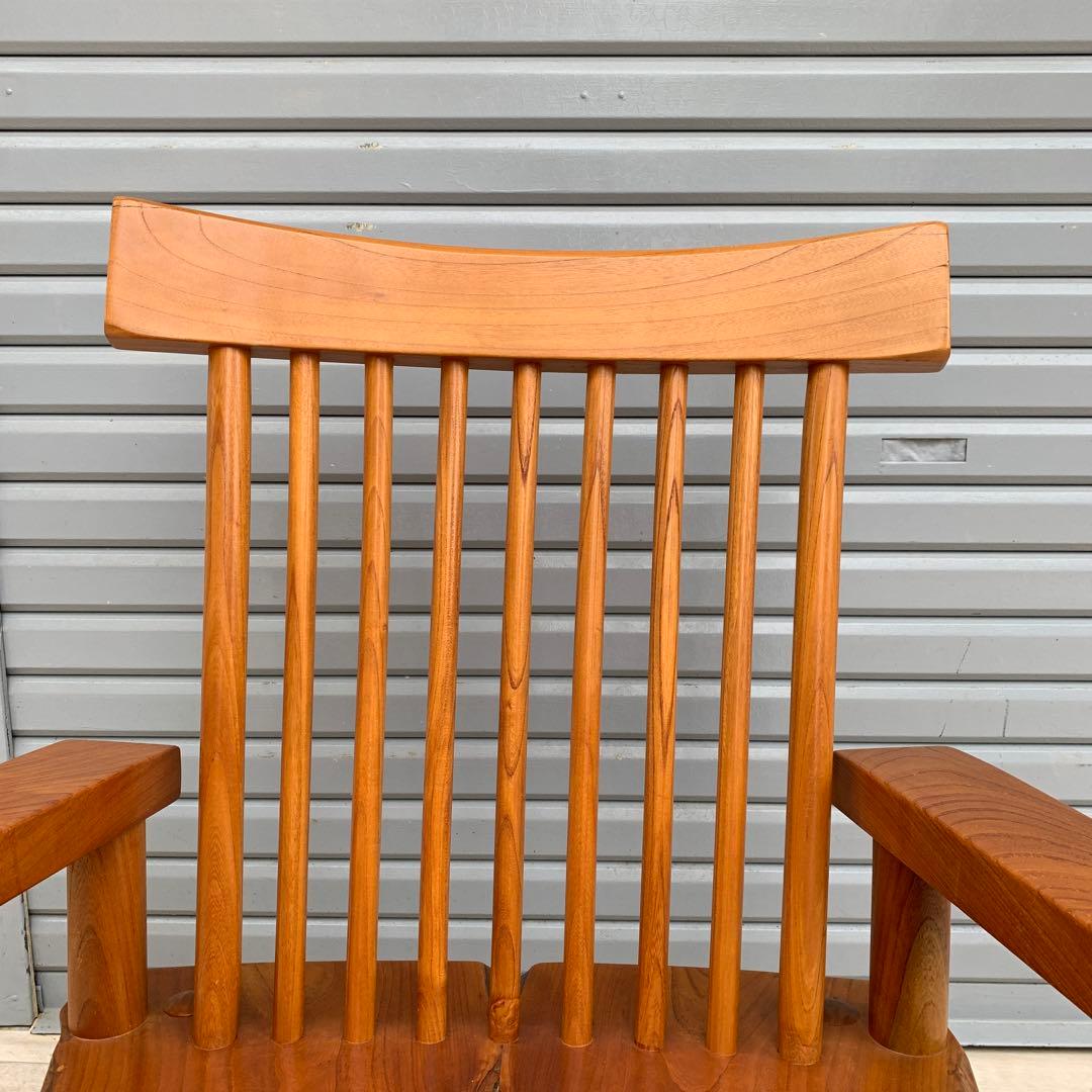 希少　無垢材　天然木　和　ロッキングチェア　リラックスチェア　アームチェア