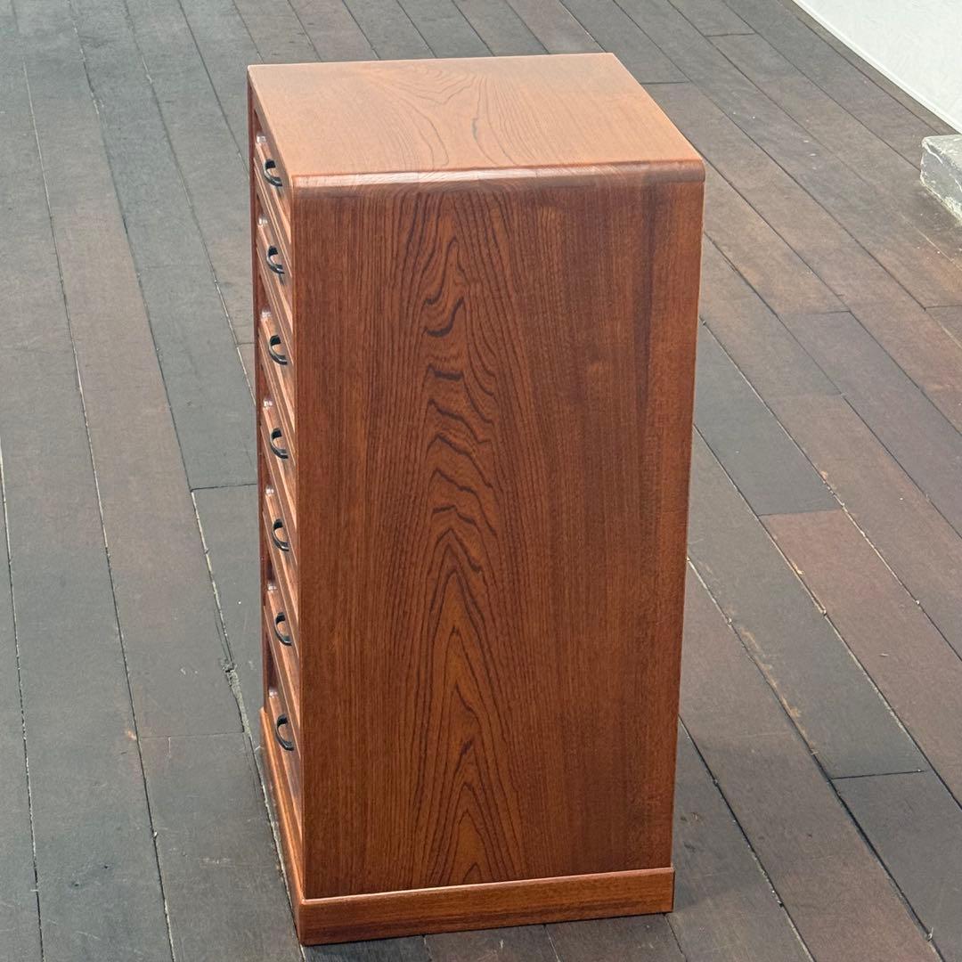 H22K23 民芸調 からくり箪笥 7段 ローチェスト スリム 小箪笥 整理箪笥