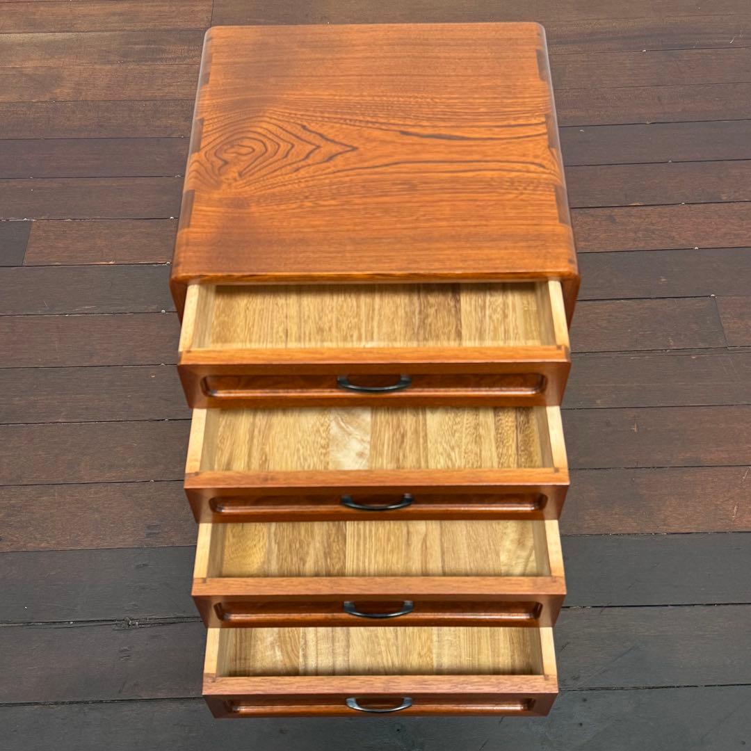 H22K23 民芸調 からくり箪笥 7段 ローチェスト スリム 小箪笥 整理箪笥