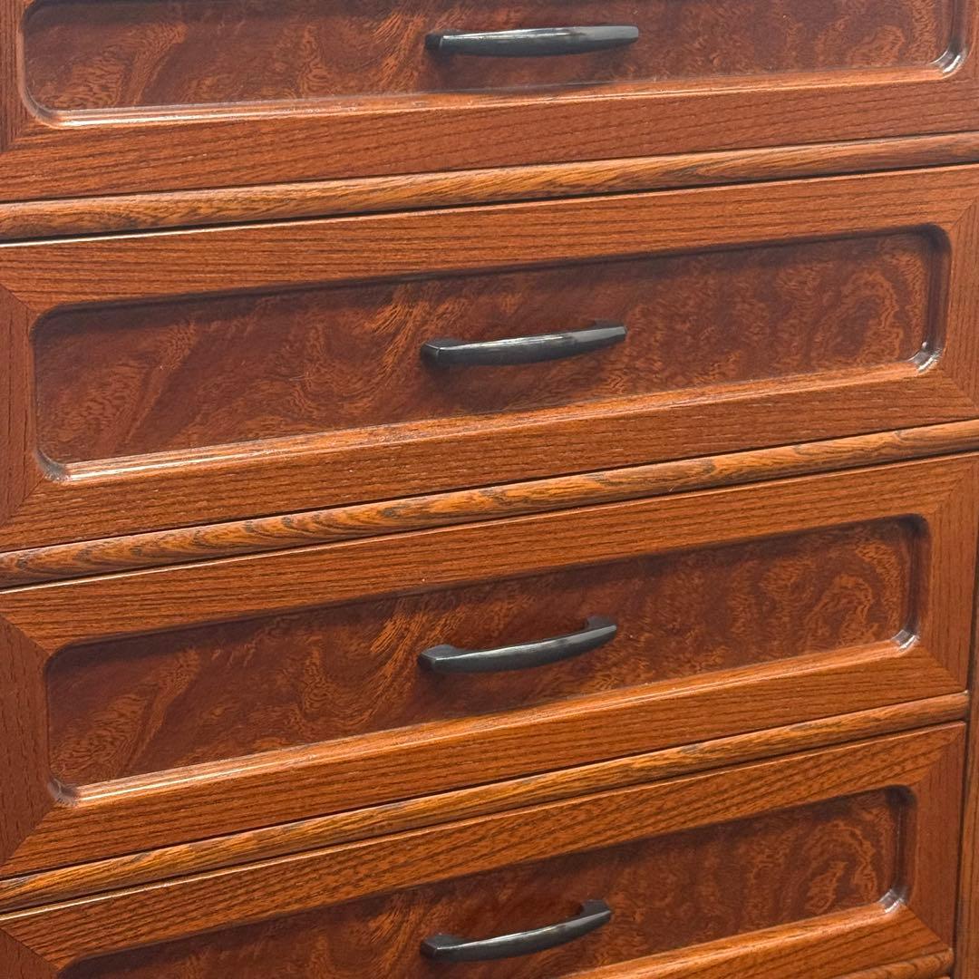 H22K23 民芸調 からくり箪笥 7段 ローチェスト スリム 小箪笥 整理箪笥