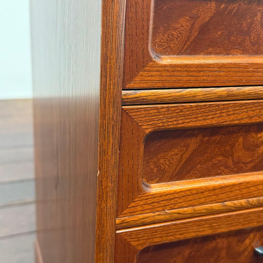 H22K23 民芸調 からくり箪笥 7段 ローチェスト スリム 小箪笥 整理箪笥