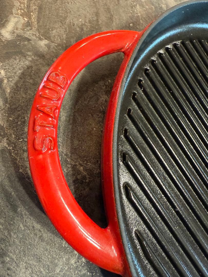 STAUB 赤 グリルパン 鋳鉄製