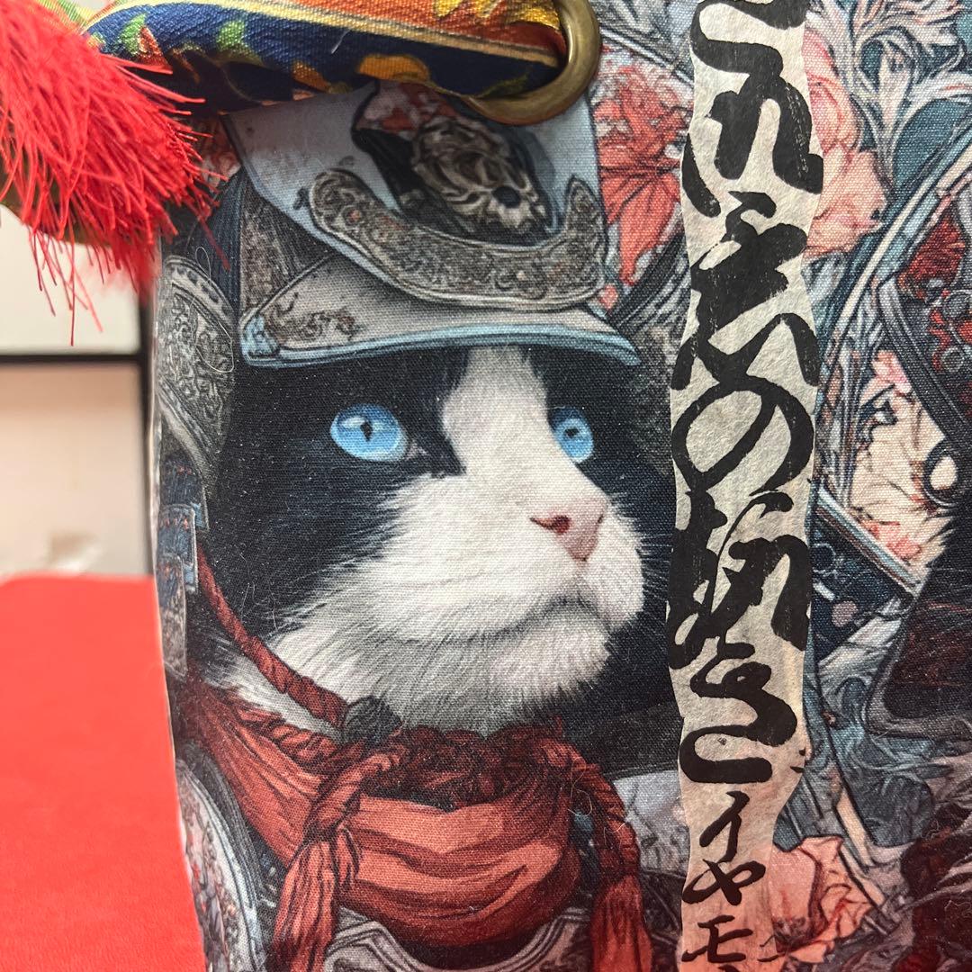 ロマネスクな猫将軍 一閑張り バッグ かごバッグ ハンドバッグ 猫 花柄