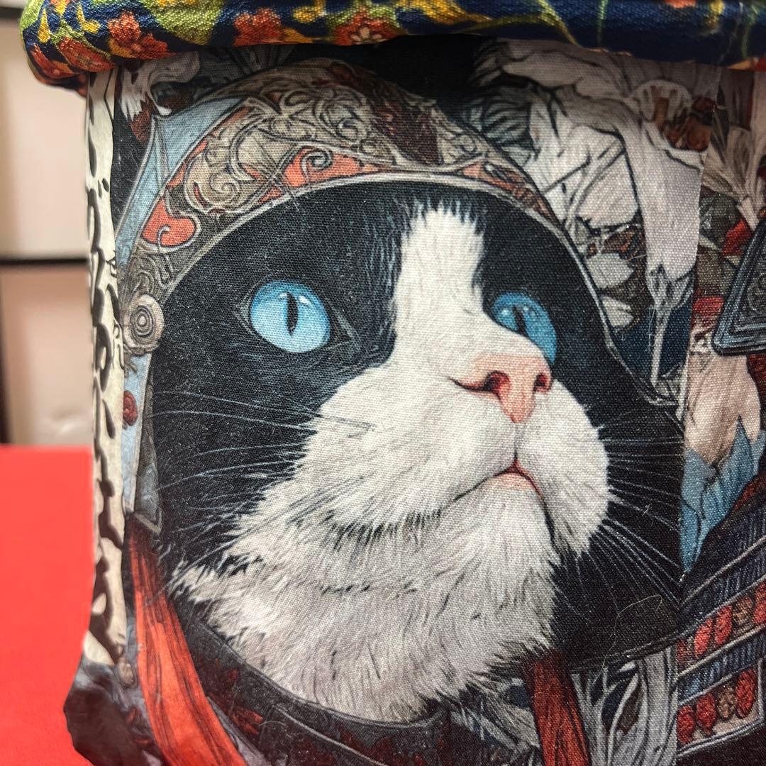 ロマネスクな猫将軍 一閑張り バッグ かごバッグ ハンドバッグ 猫 花柄