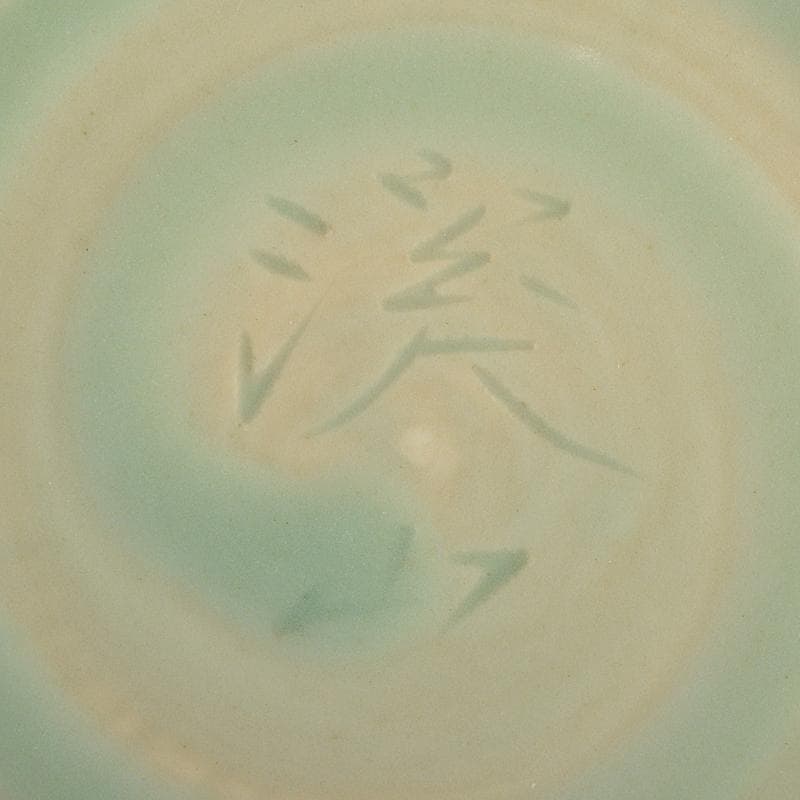 京焼　三代加藤渓山作　天龍寺青磁　花生　共箱　V R7301B