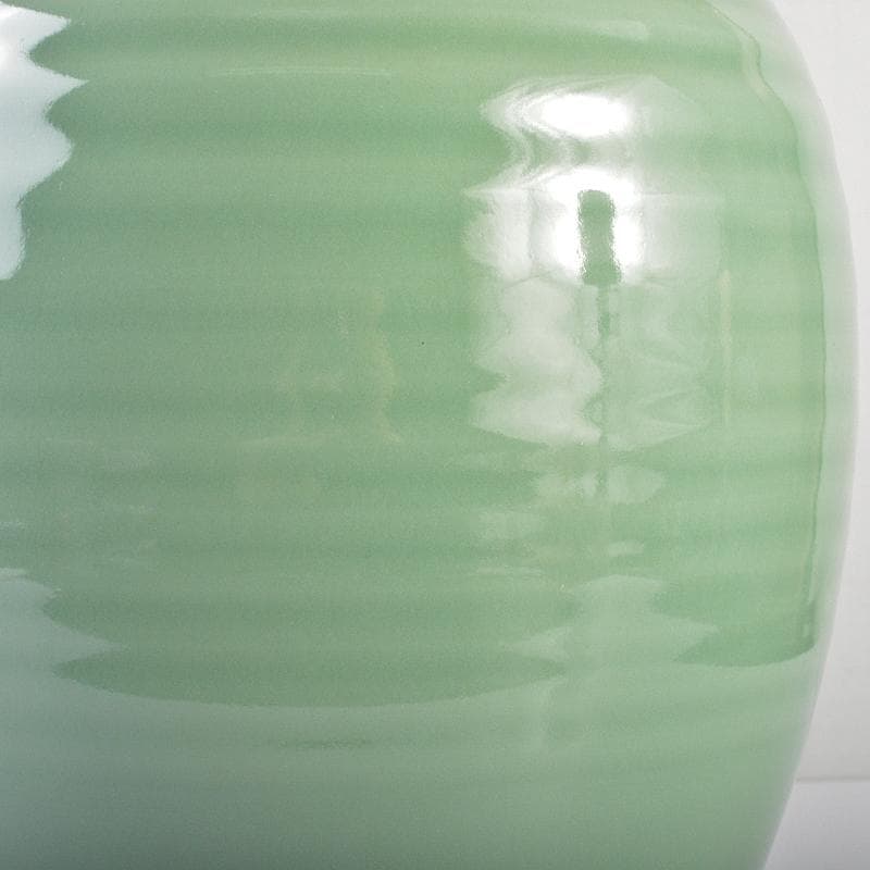 京焼　三代加藤渓山作　天龍寺青磁　花生　共箱　V R7301B