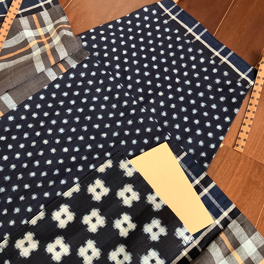 古布リメイク　つぎはぎデザインエプロン