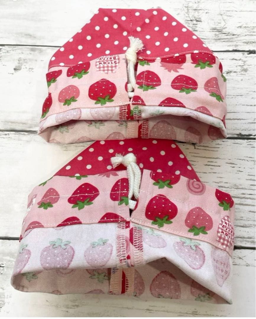 ハンドメイド 入園入学6点セット レッスンバッグセット いちご柄 ピンク系