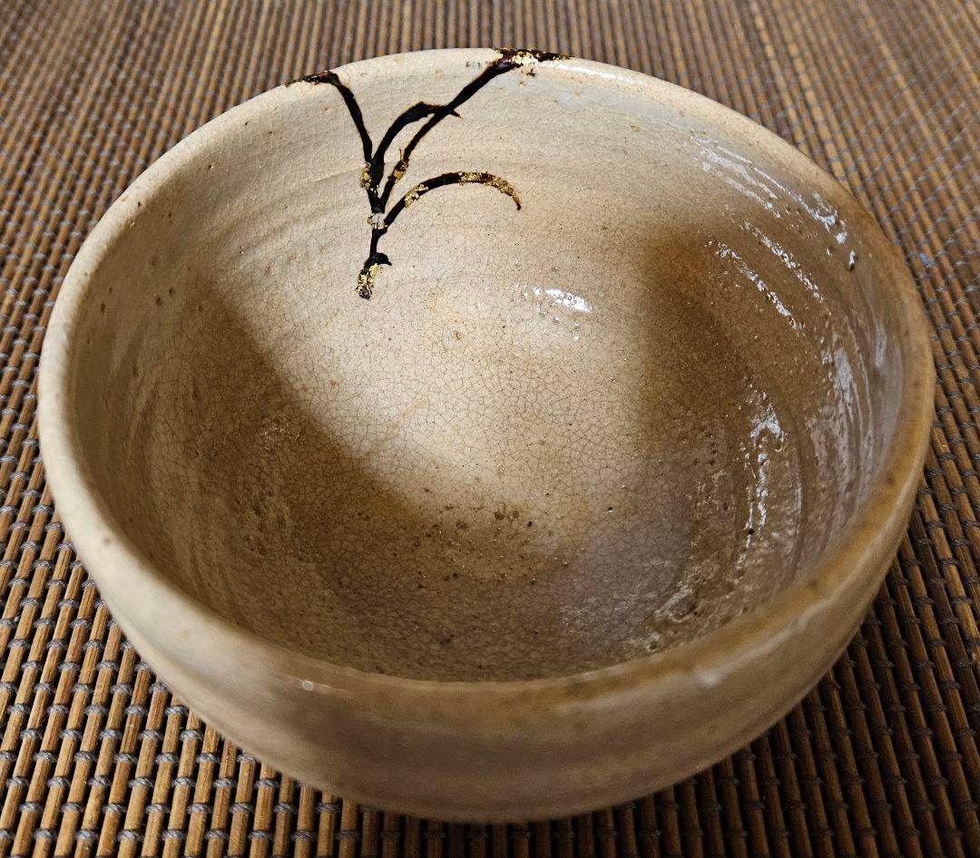 明治時代頃　古唐津　絵唐津　漆金彩絵付け　抹茶茶碗　茶道具　茶器　茶事　茶の湯