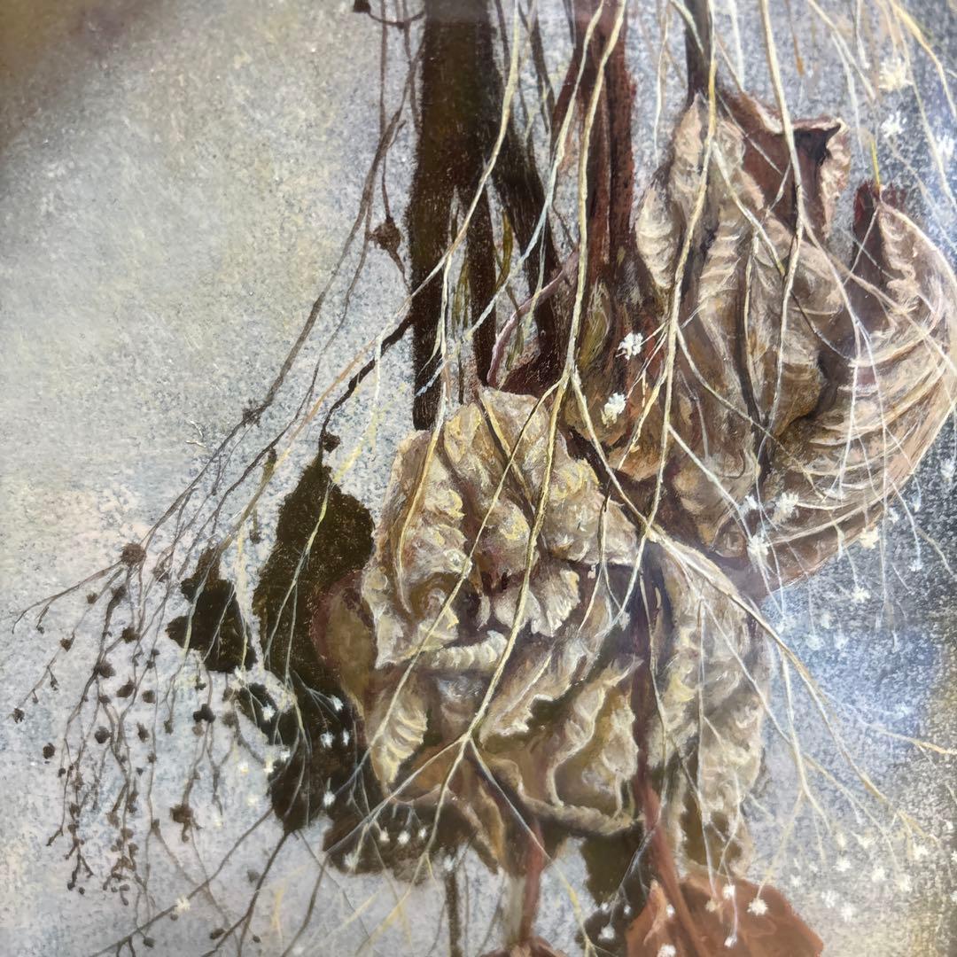 静物画　ザクロとドライフラワー