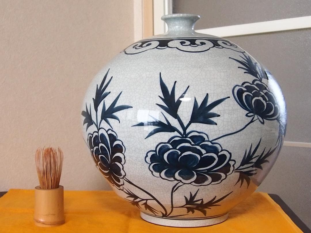 【美品】太光 花器 壺/花瓶/ツボ/つぼ 染付 古道具 陶器/陶磁器 インテリア