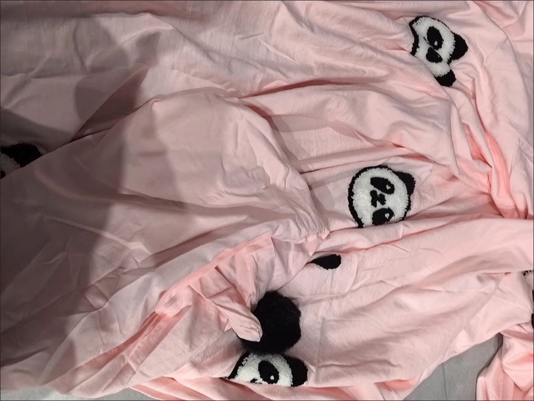 パンダ刺繍 寝具3点セット 水洗いコットン 布団カバー ベッドシーツ 枕カバー