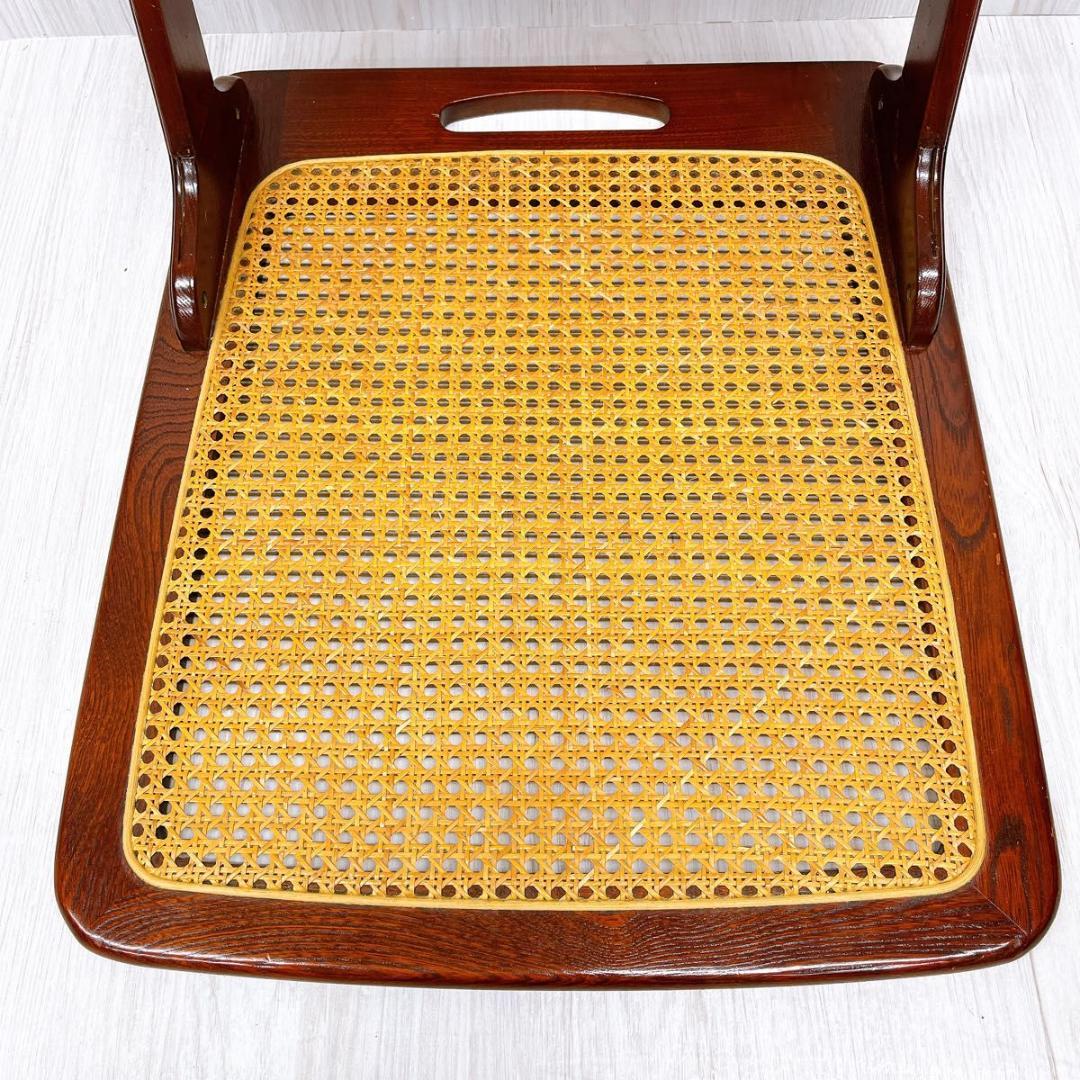 Karimoku カリモク 折りたたみ 座椅子 2台セット 籐座面 ラタン座面