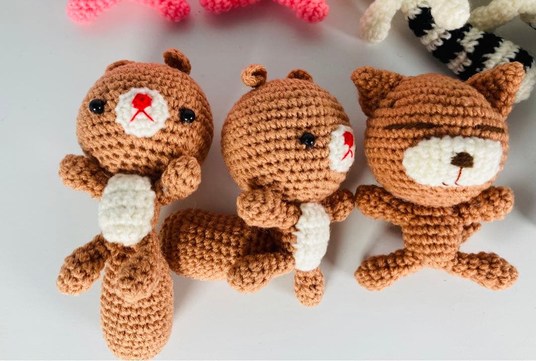 編みぐるみ　動物　まとめ売り 15人 セット売り　美品