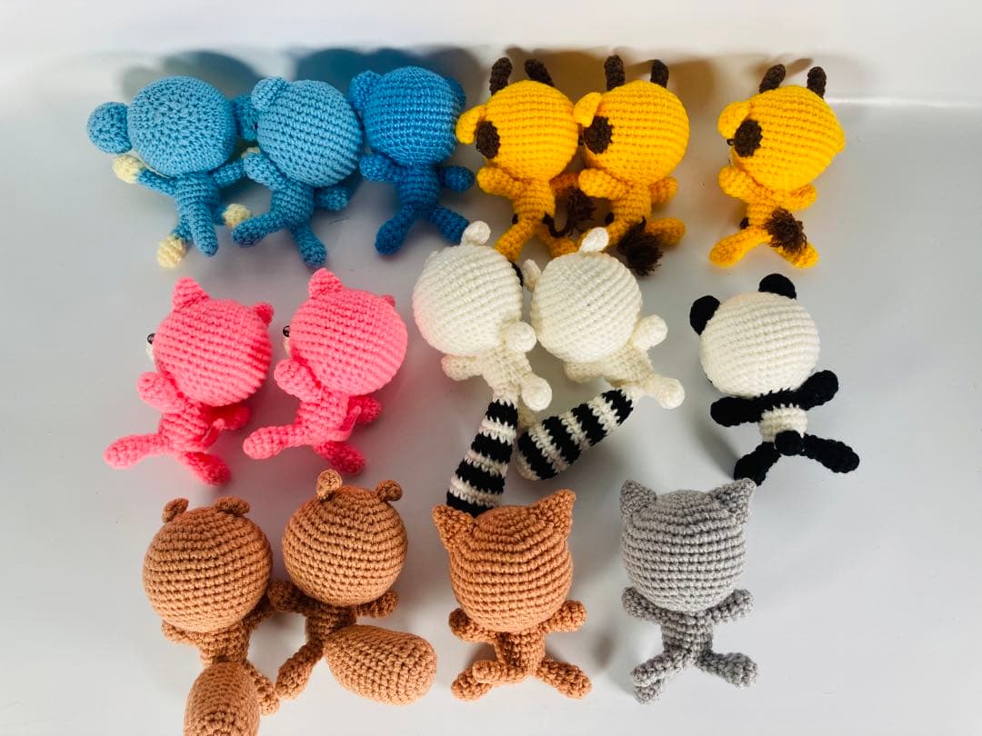 編みぐるみ　動物　まとめ売り 15人 セット売り　美品