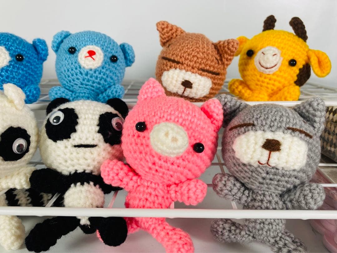 編みぐるみ　動物　まとめ売り 15人 セット売り　美品