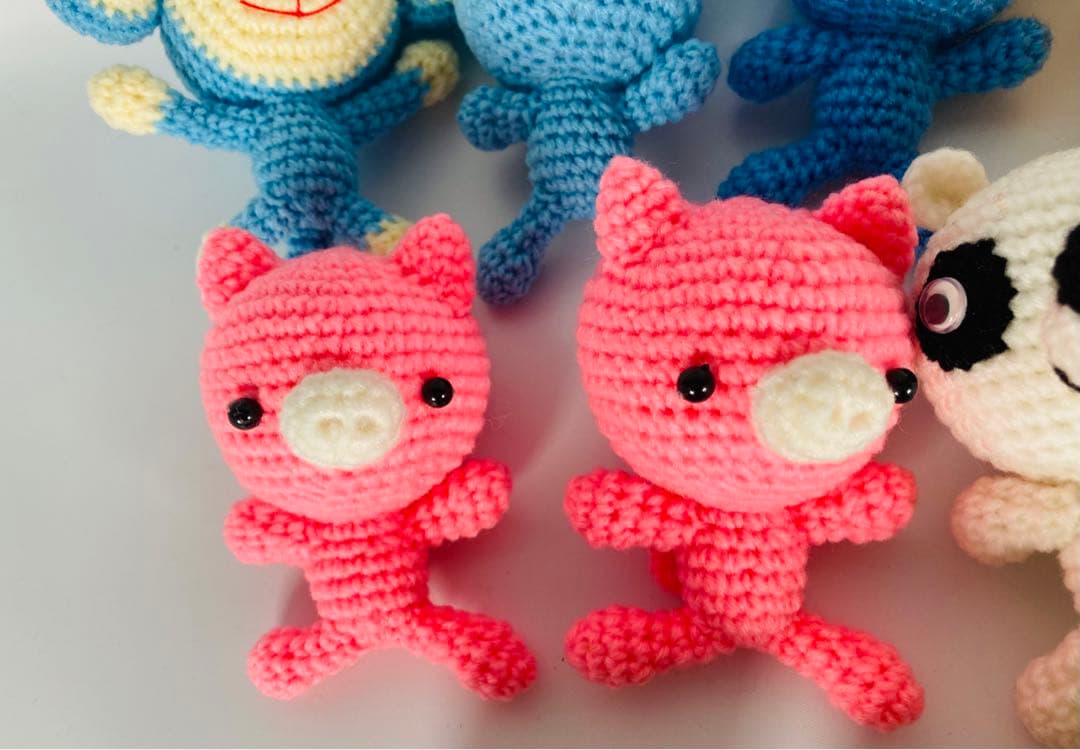 編みぐるみ　動物　まとめ売り 15人 セット売り　美品