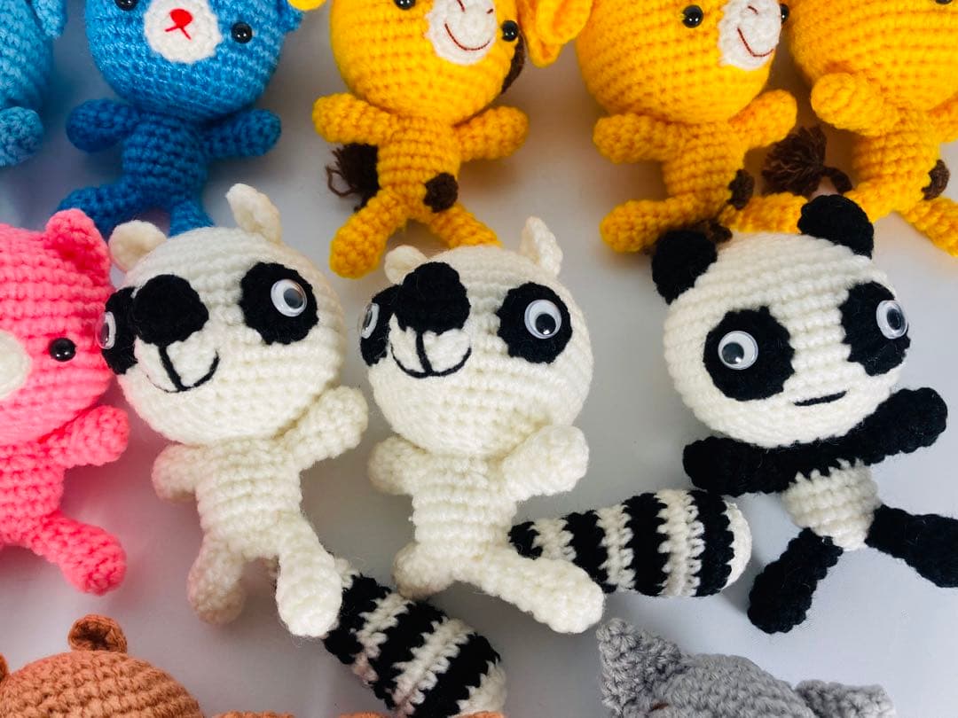 編みぐるみ　動物　まとめ売り 15人 セット売り　美品