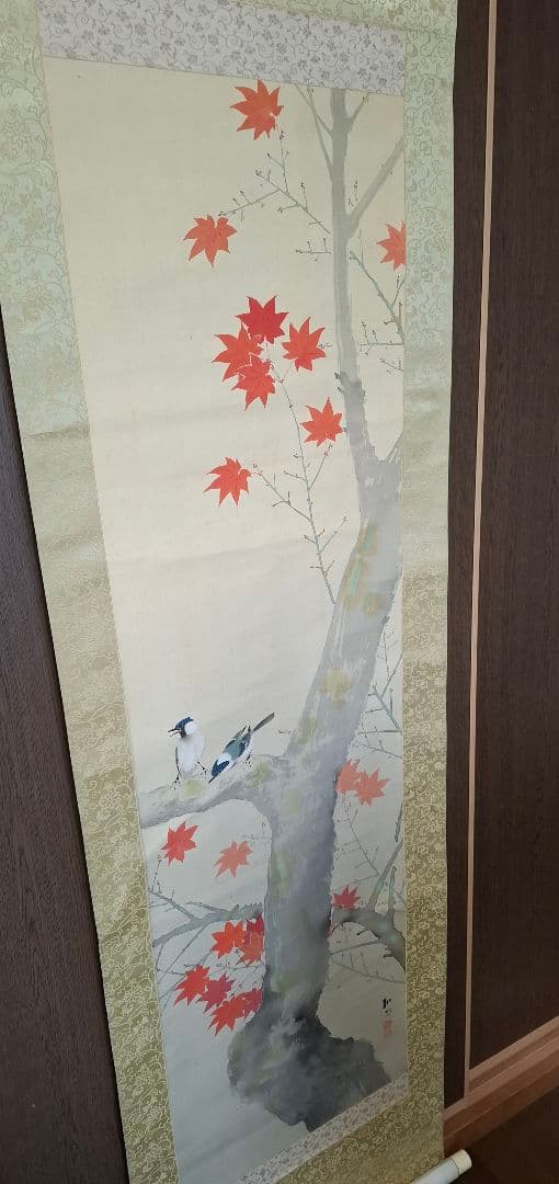 掛け軸、桐箱　箱書秀甫池上及び後藤耕甫　掛け軸　桐箱2点セット