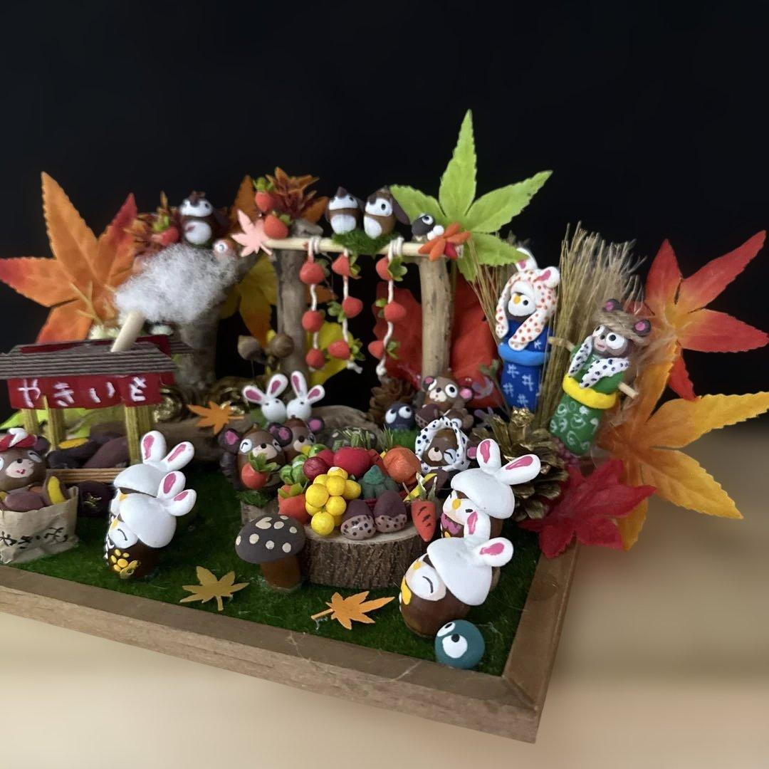 どんぐりアート♡収穫オブジェ・お月見＆Halloweenリバーシブルオブジェ♡
