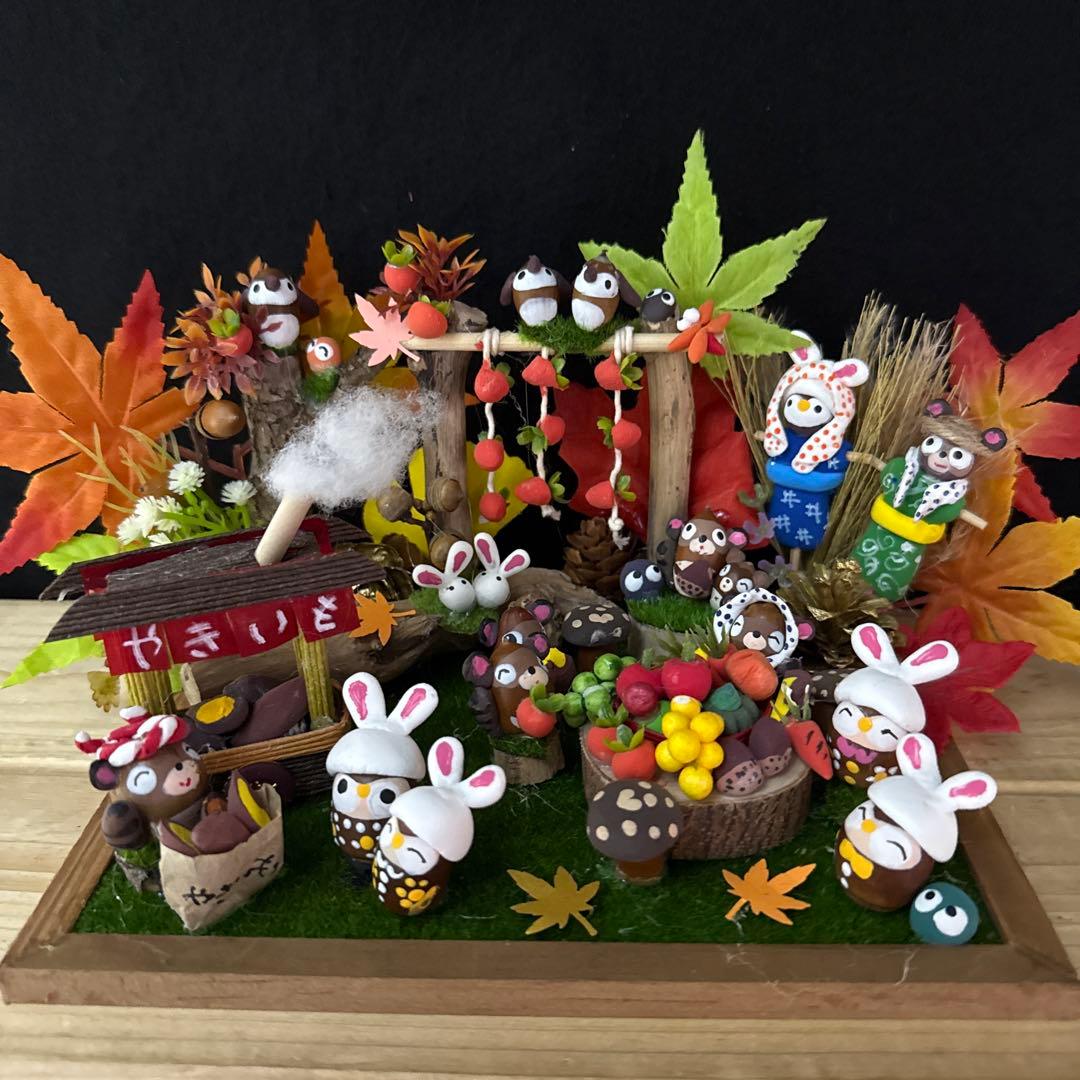 どんぐりアート♡収穫オブジェ・お月見＆Halloweenリバーシブルオブジェ♡